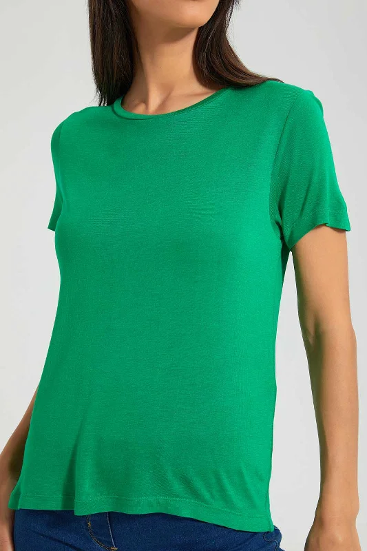 Green Solid T-Shirt