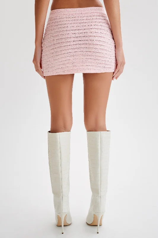 Irie Embellished Knit Mini Skirt - Candy Pink