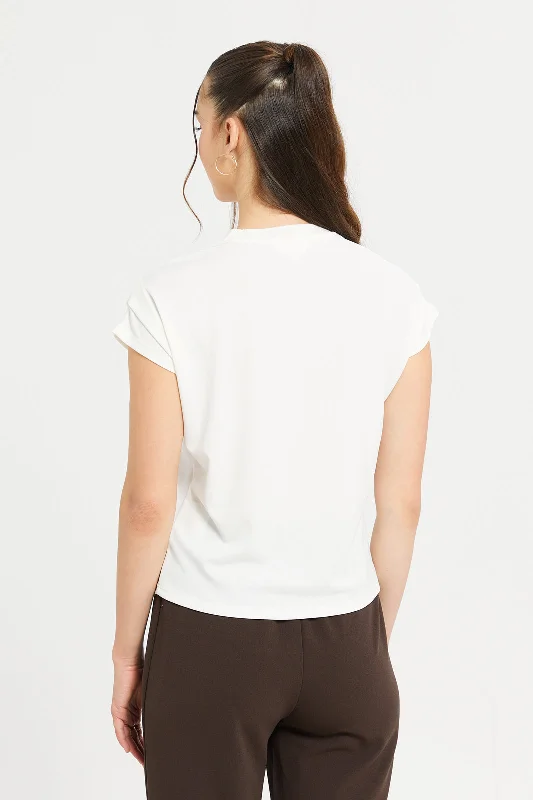 Women Ivory Basic T-Shirt