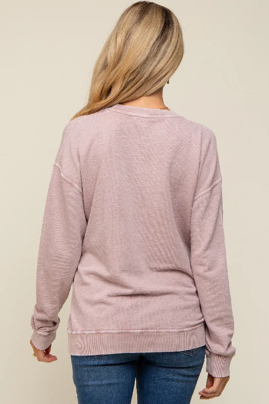 Light Pink Long Sleeve Maternity Top