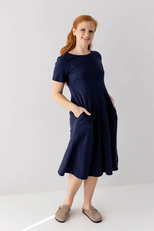 'Marianne' Fit & Flare Cotton Blend Dress