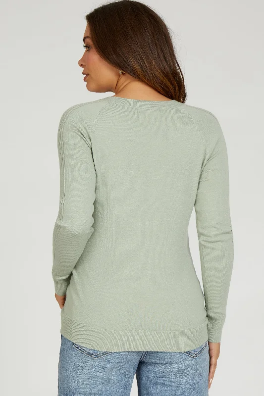 Mint Knit Long Sleeve Maternity Top