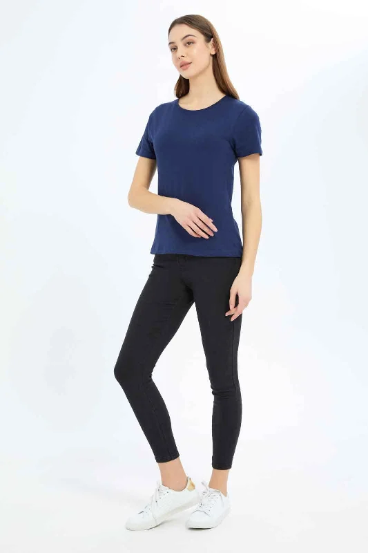 Women Navy Basic T-Shirt