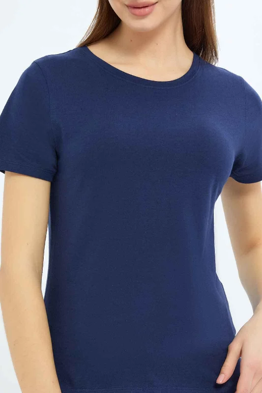 Women Navy Basic T-Shirt