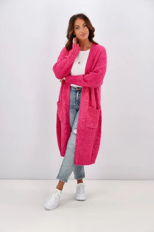 New U Collection Ava Cardigan Hot Pink