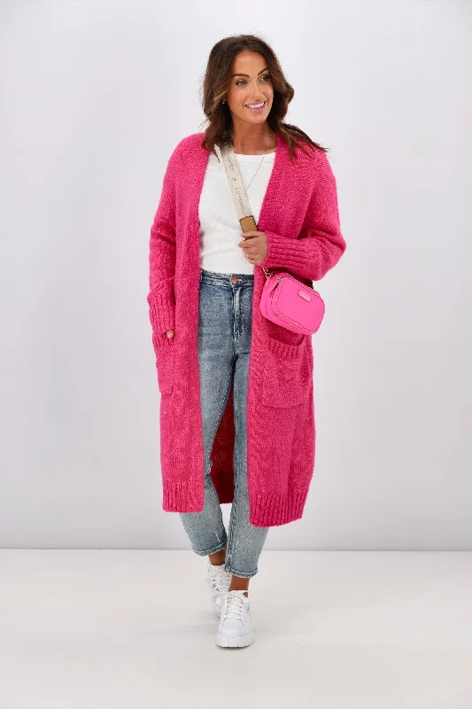 New U Collection Ava Cardigan Hot Pink