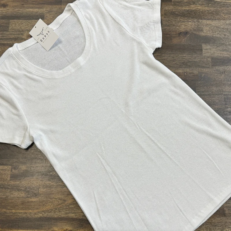 Plus Size Ribbed Top - White