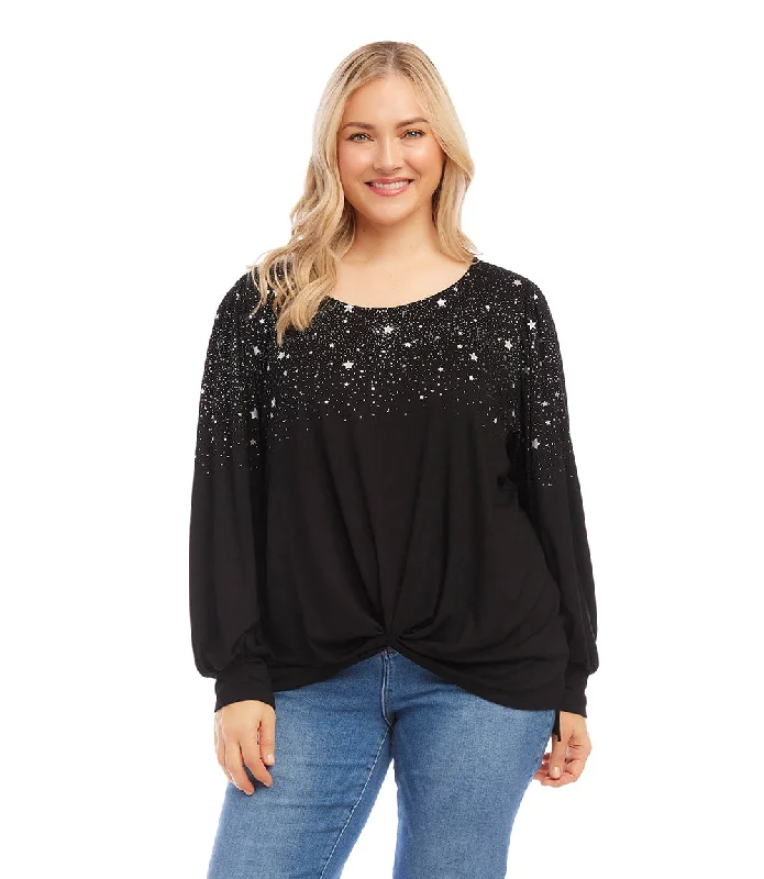 Plus Size Star Print Top