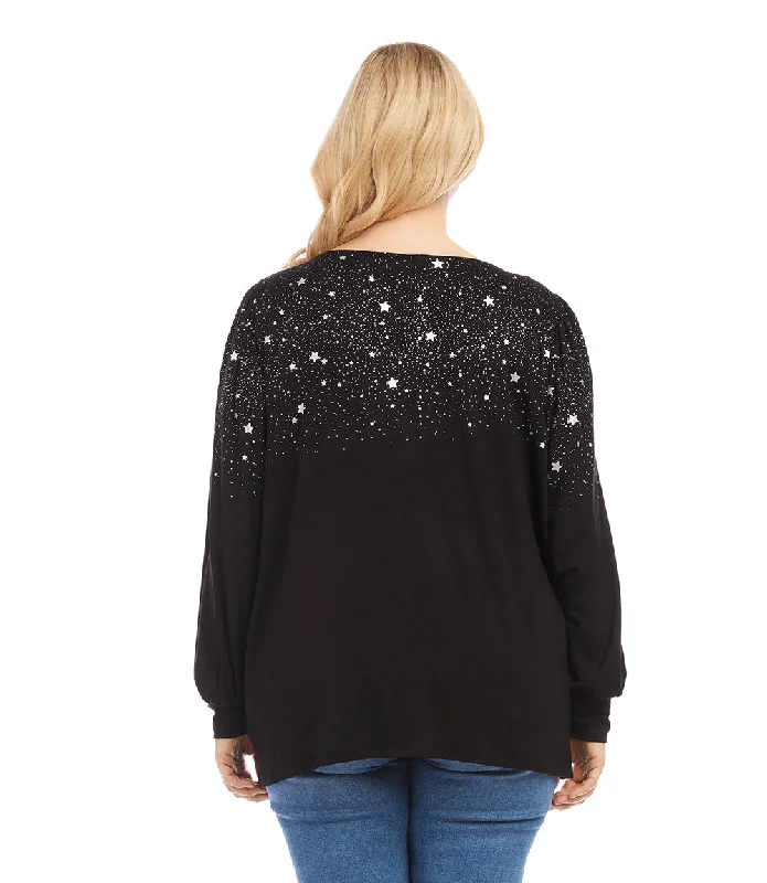 Plus Size Star Print Top