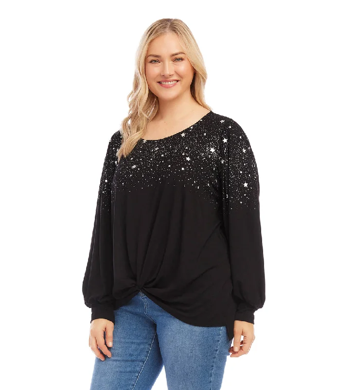 Plus Size Star Print Top