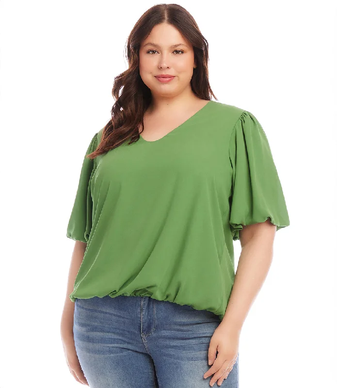 Plus Size Sleeve Puff Sleeve Top