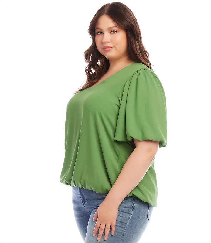 Plus Size Sleeve Puff Sleeve Top