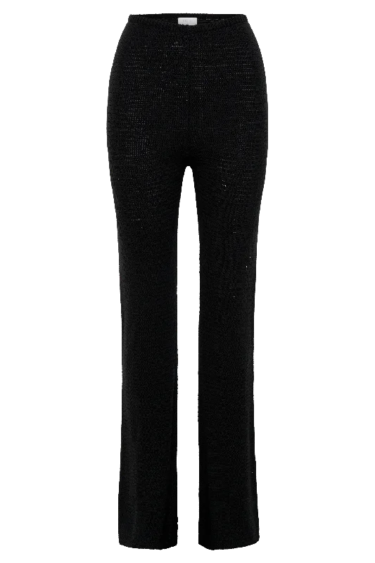 Ridley Straight Leg Knit Pant - Black