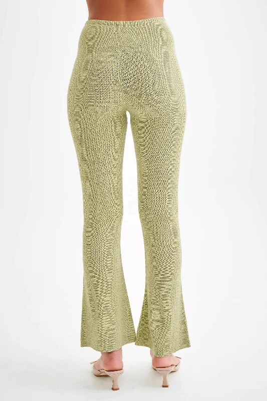 Ridley Straight Leg Knit Pant - Pastel Green