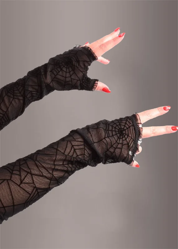 Widow Spiderweb Gothic Arm Warmers