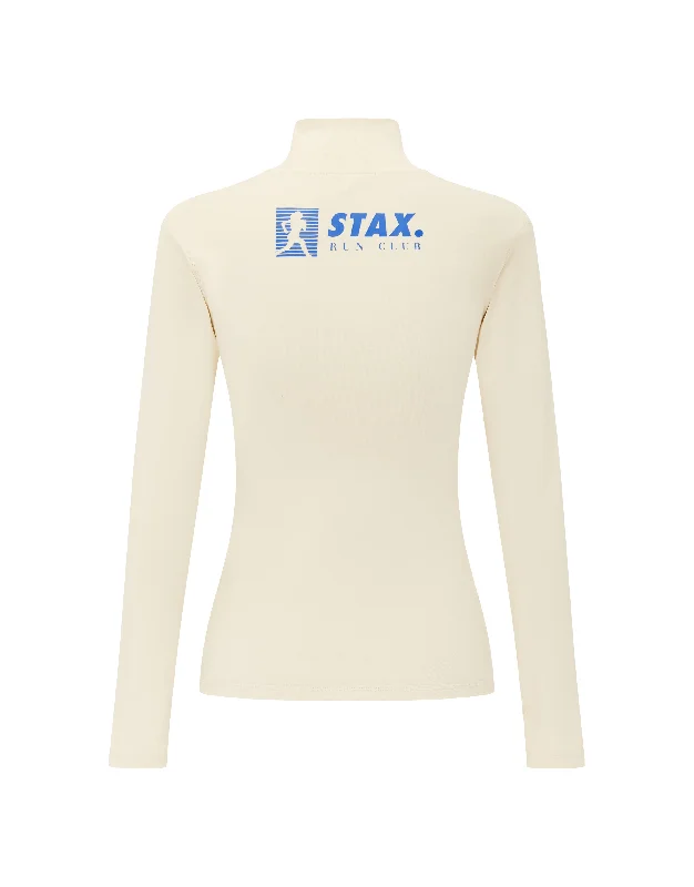 Run Club 2 Cotton Long Sleeve Body Top - Cream