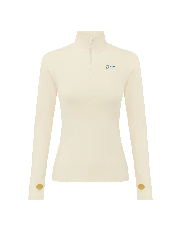 Run Club 2 Cotton Long Sleeve Body Top - Cream