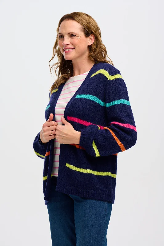 Sugarhill Yvette Cardigan Bright Lines Navy