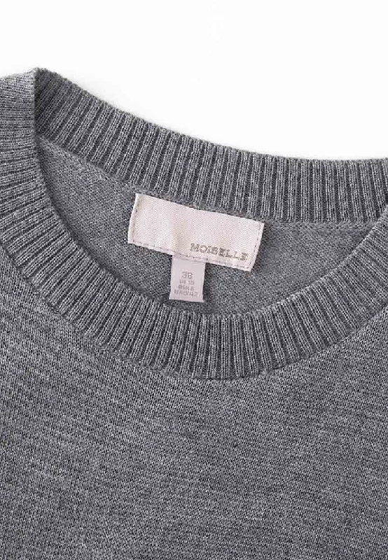 Grey Wool Embroidered Sweater