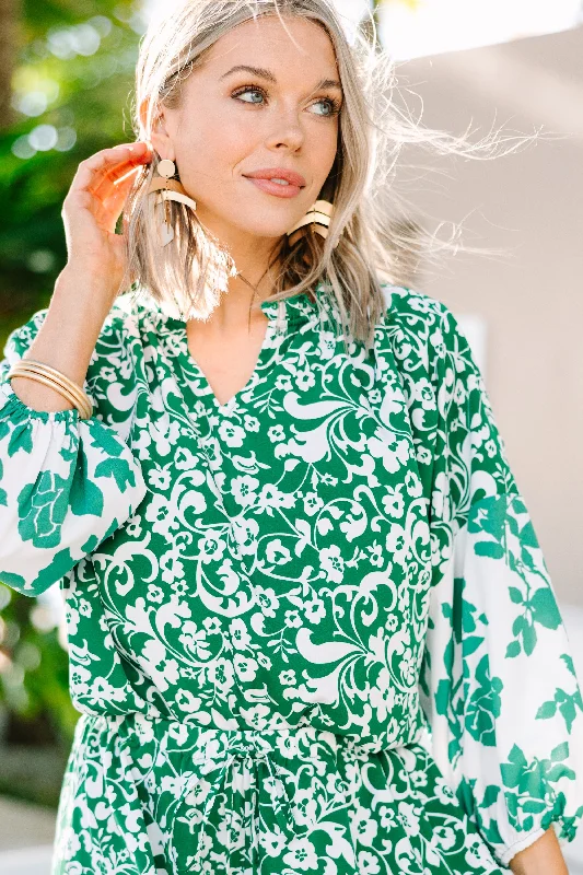 All Together Now Green Floral Bodysuit