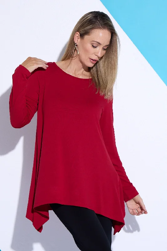 Andrea Long Sleeve Top - Red