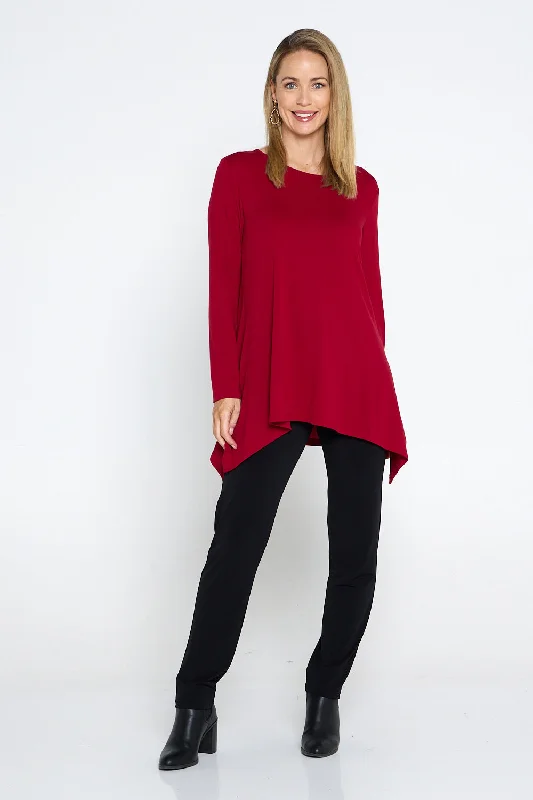 Andrea Long Sleeve Top - Red