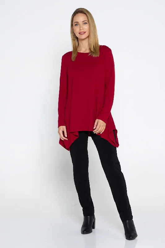 Andrea Long Sleeve Top - Red