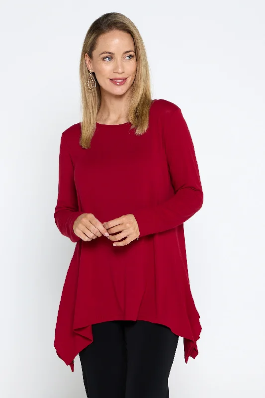 Andrea Long Sleeve Top - Red