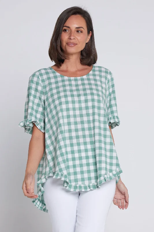 Blossom Top - Mint Green Gingham