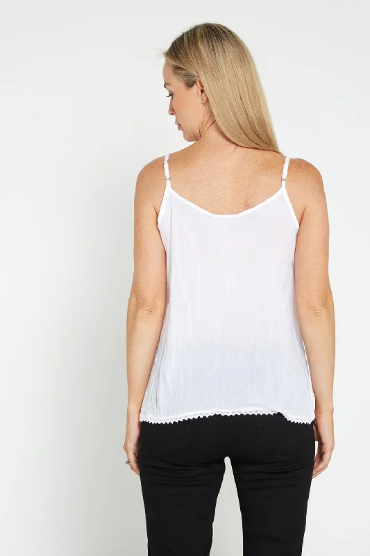 Reversible Cotton Cami - White