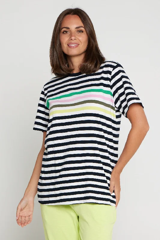 Harmony Short Sleeve Tee - Navy/White Stripe