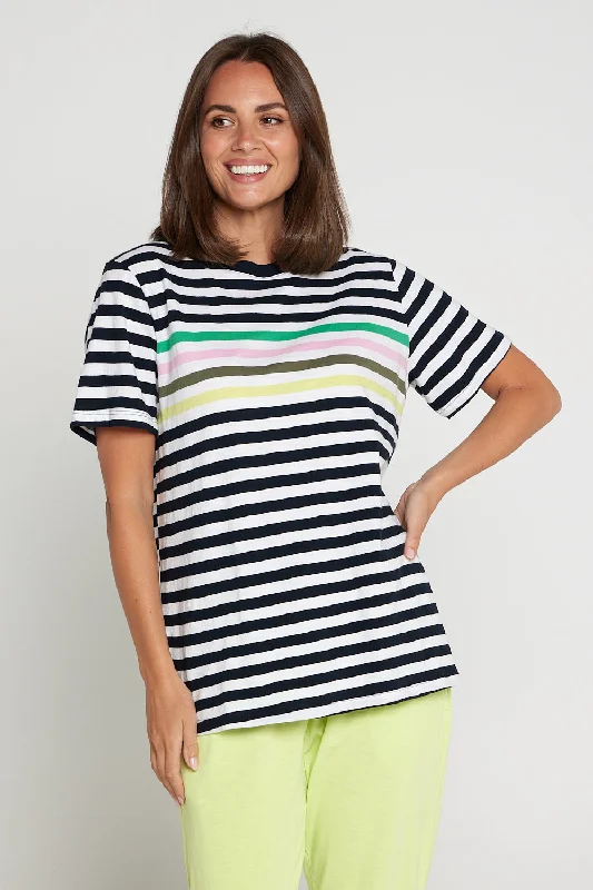 Harmony Short Sleeve Tee - Navy/White Stripe