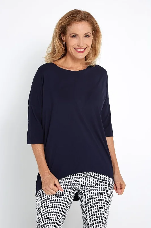 Irena Bamboo Top - Dark Navy