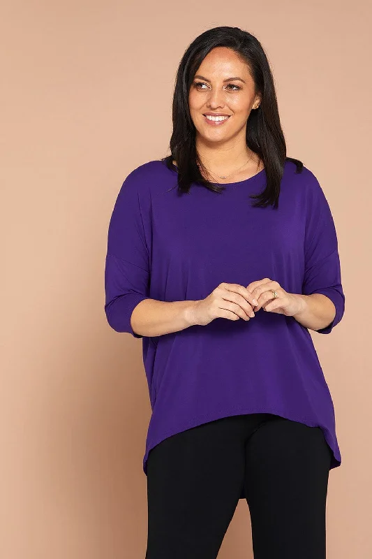 Irena Bamboo Top - Eggplant