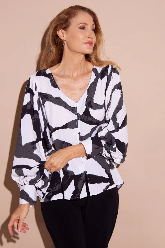 Isadora Blouse - Black/White