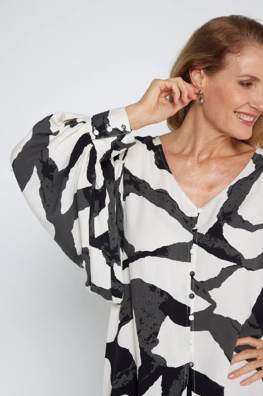 Isadora Blouse - Black/White