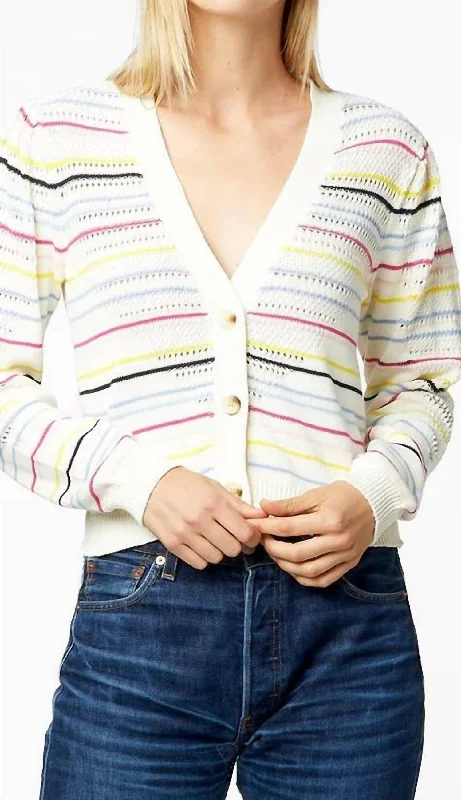 James Stripe Cardigan In Natural