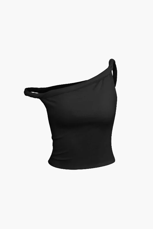 Basic Asymmetrical Twist Sleeveless Top