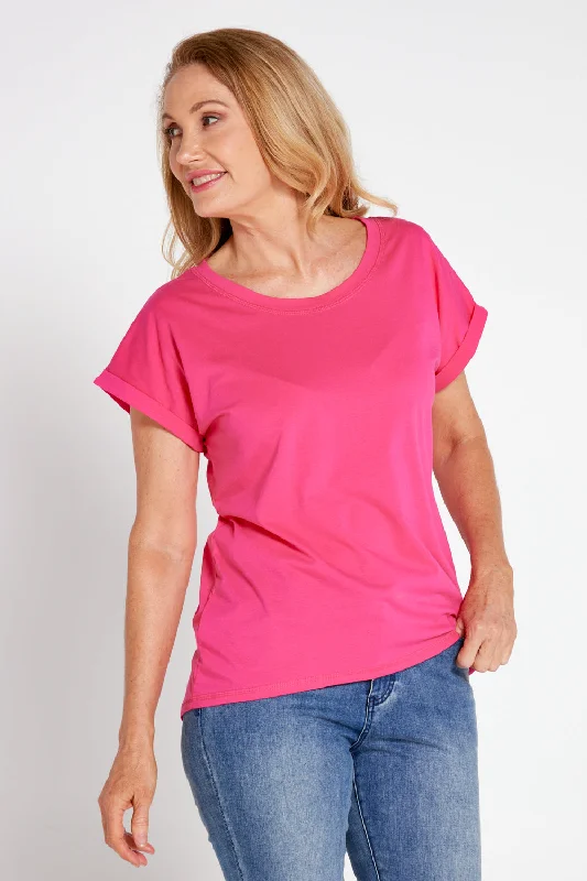 Nell Cotton Tee - Hot Pink