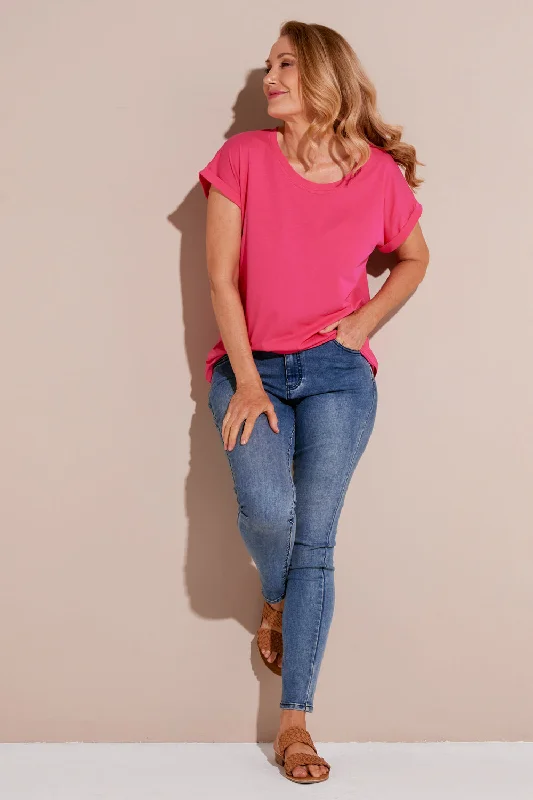 Nell Cotton Tee - Hot Pink