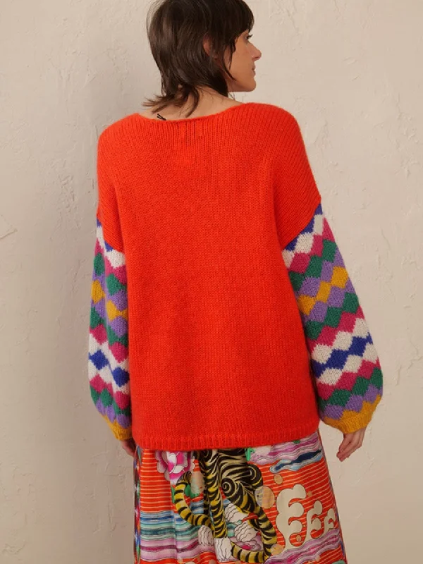 Noa Orange Knitted Sweater