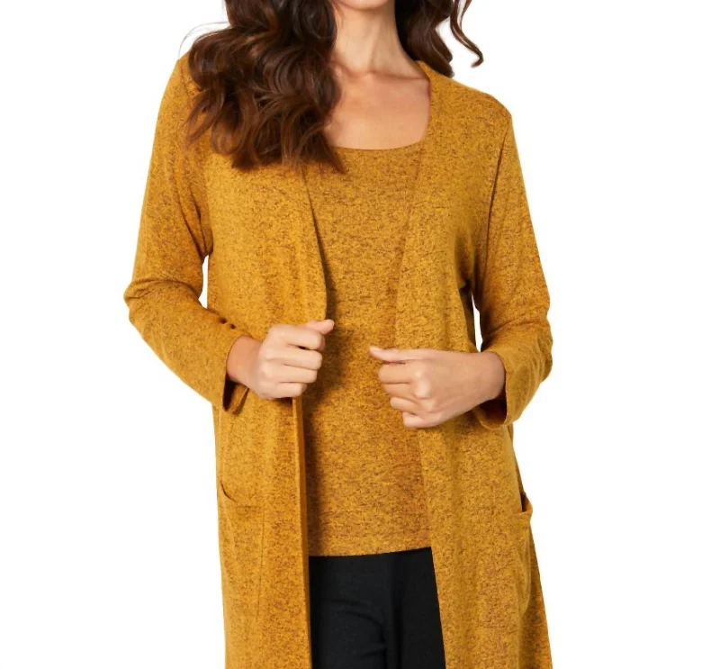 Pocket Duster Cardigan In Mango