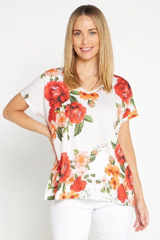 Sophie Top - White Floral