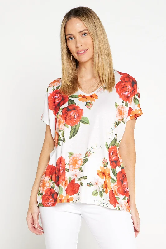 Sophie Top - White Floral