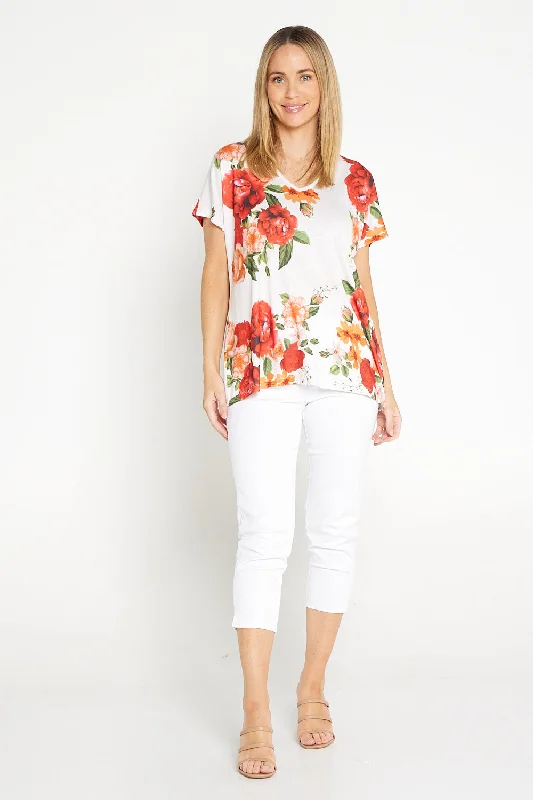 Sophie Top - White Floral