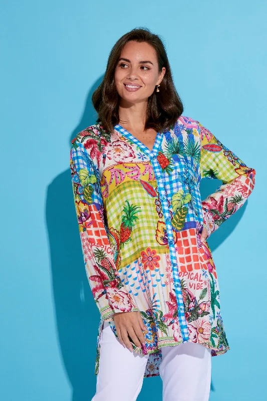 Amiri Tunic Top - Tropical Picnic