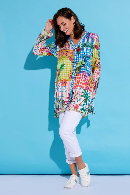 Amiri Tunic Top - Tropical Picnic