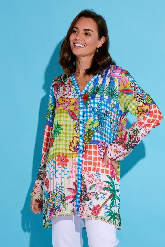 Amiri Tunic Top - Tropical Picnic