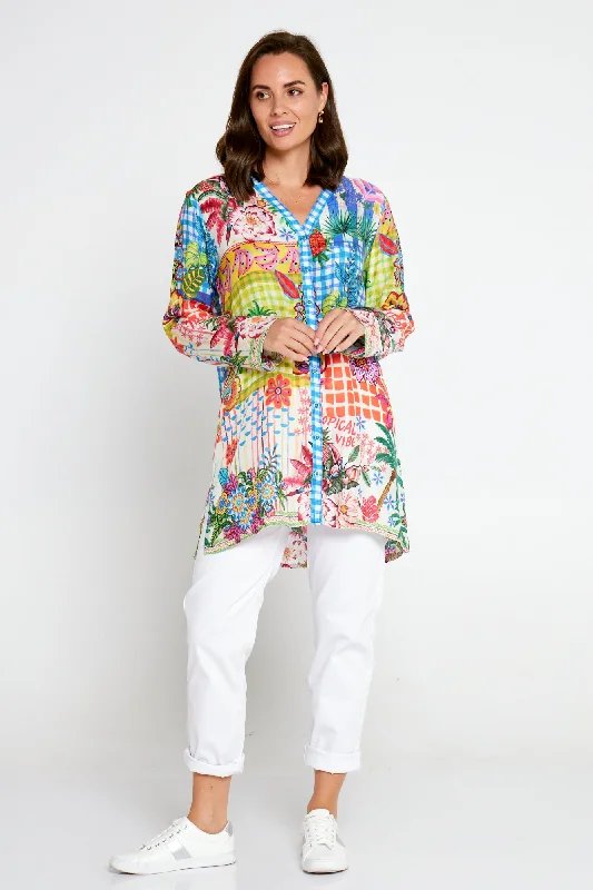 Amiri Tunic Top - Tropical Picnic