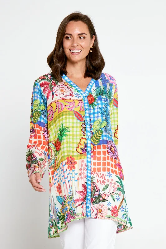 Amiri Tunic Top - Tropical Picnic